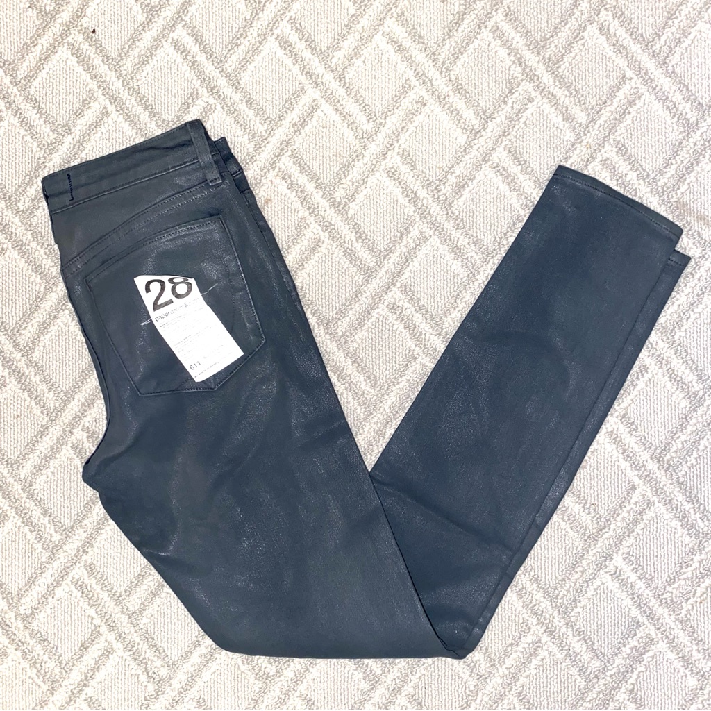 Paper Denim & Cloth New Gray Coated Moto Stretch Skinny Jeans Size 28 6
